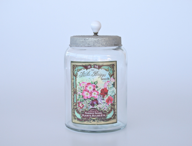 Lrg Floral Glass Jar
