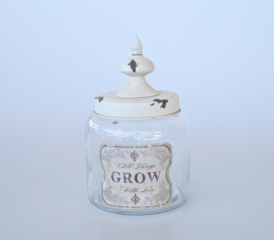 Small Glass Jar 'Grow'
