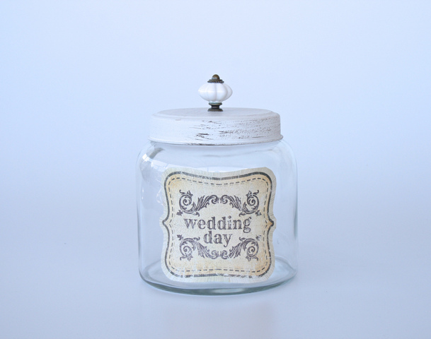 Small Glass Jar 'Wedding Day'