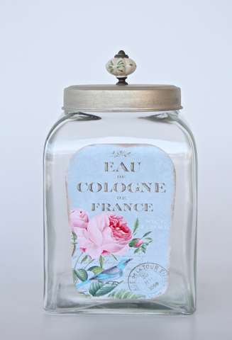 Square Glass Jar With Silver Lid