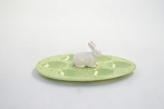 White Rabbit Green Egg Plate