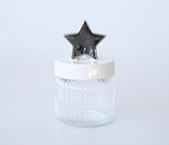 Glass Jar Silver Star Lid