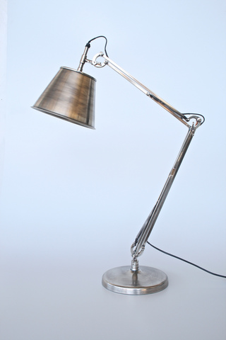 Large Antique Silver Table Lamp
