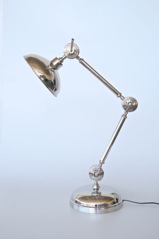 Large Silver Lamp Round Shade & Base