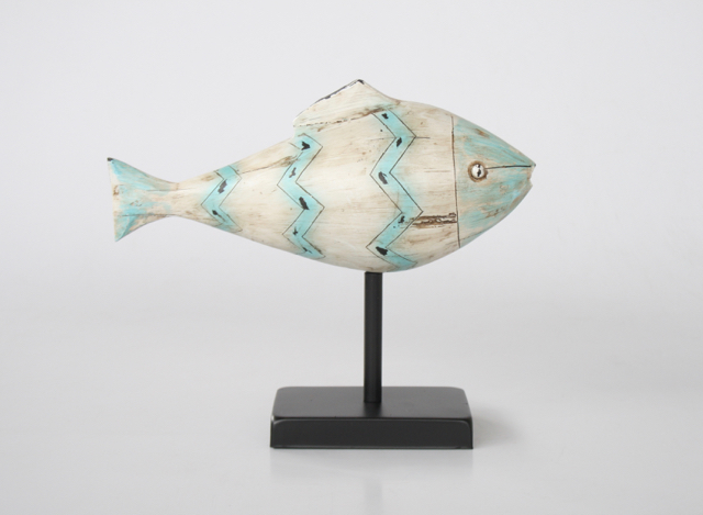 Blue Zigzag Fish On Stand