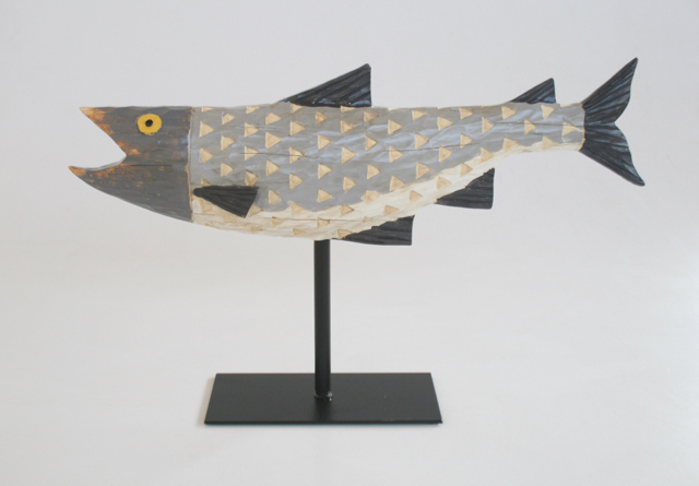 Large Grey Fish On Stand