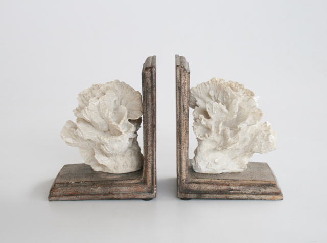 Pair Natural Coral Bookends