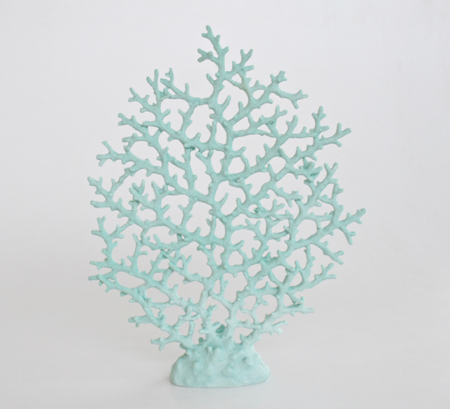 Large Pale Turquoise Fan Coral