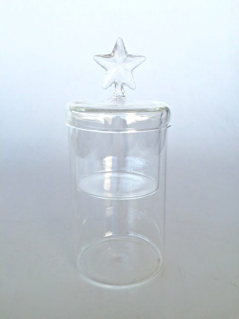 Medium 2 Division Glass Jar With Star Lid