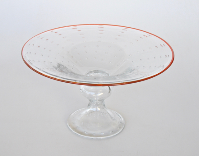 Bowl On Foot Orange Rim