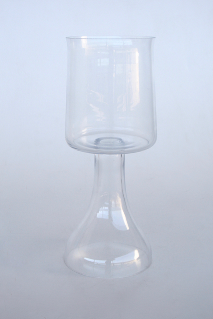Tall Glass Candle Holder Round Top