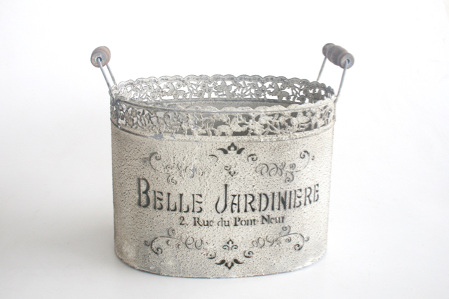 Set Of 3 Oval Filigree Metal Planters