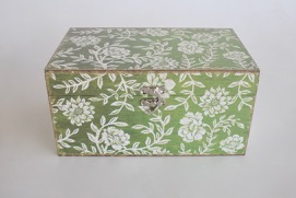 Set Of 2 Green Flower Boxes