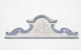 Blue & White Wooden Pediment