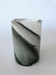 Smokey Black Grey Glass Vase