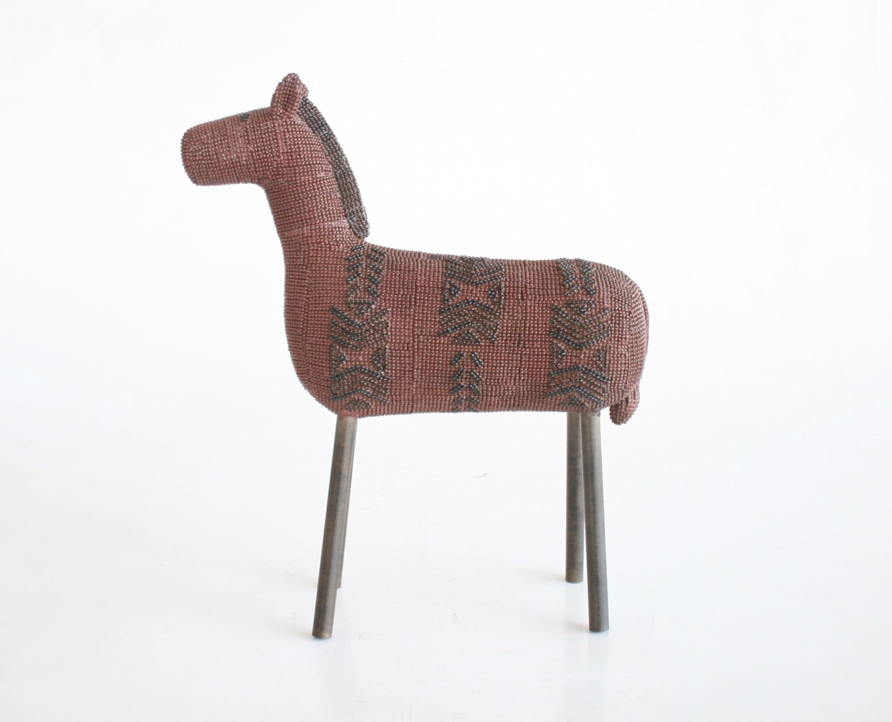 AFRICAN HORSE ORNAMENT LARGE GEO PATTERN 36X30CM