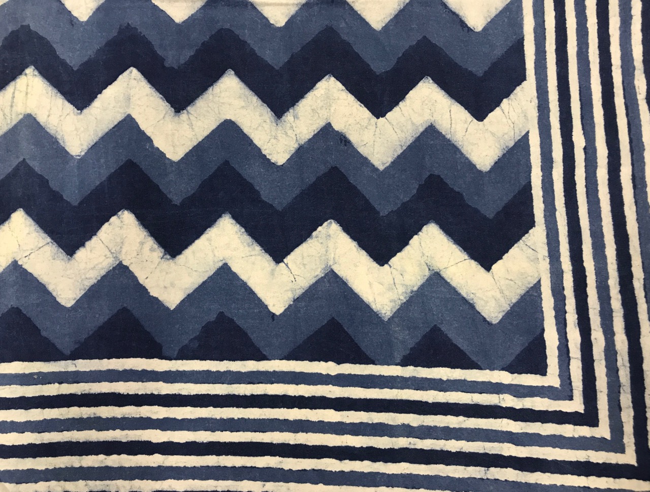 Navy & White Zigzag Table Cloth