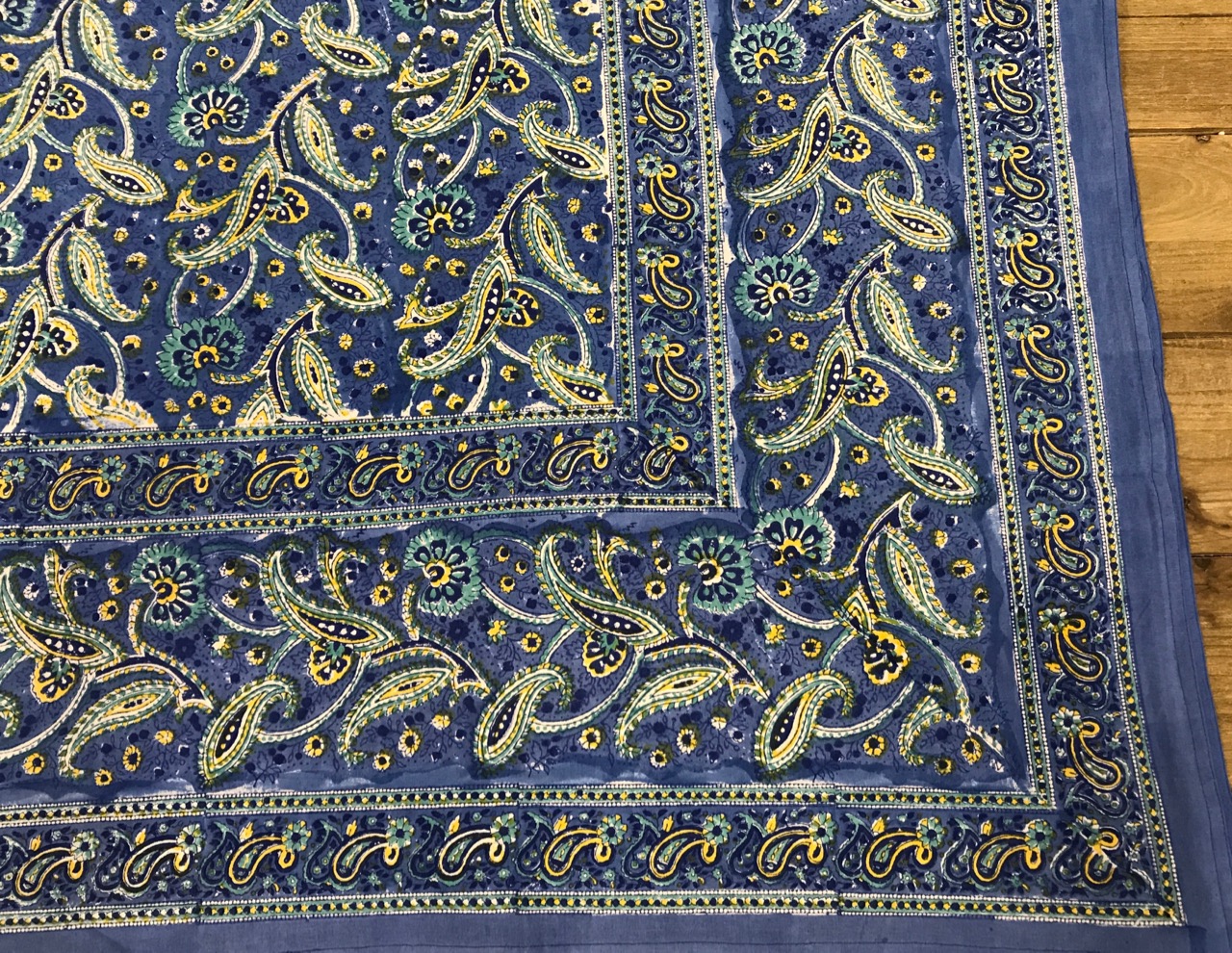 Yellow & Blue Paisley Table Cloth