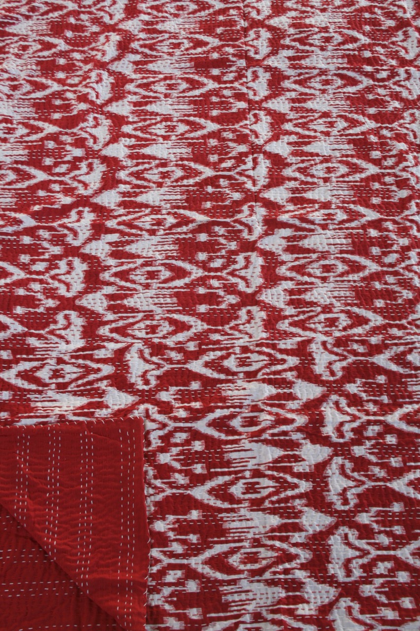 Ikat Red Cotton Throw