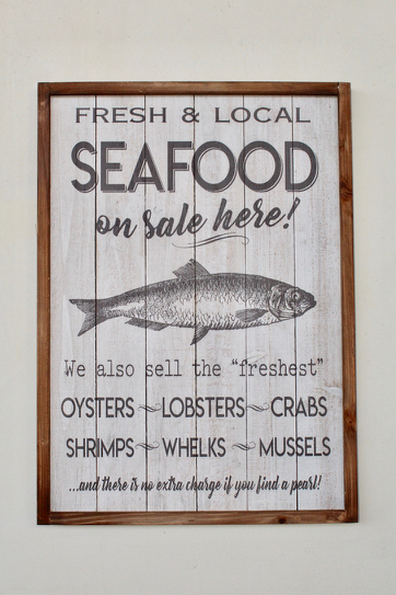 Wooden Plaque 'Seafood'