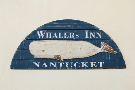 Whalers Inn Blue Sign