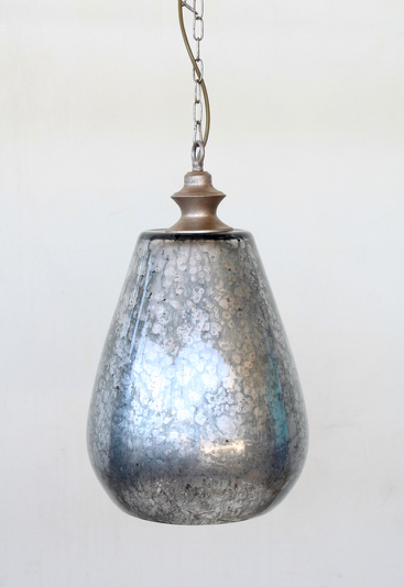 Silver Glass Distressed Pendant