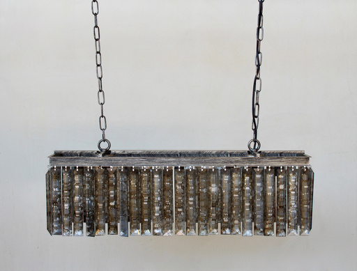 Medium Antique Silver Glass Pendant