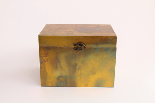 Set Of 2 Gold & Brass Finish Boxes