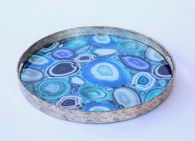 Set Of 2 Blue & Purple Trays