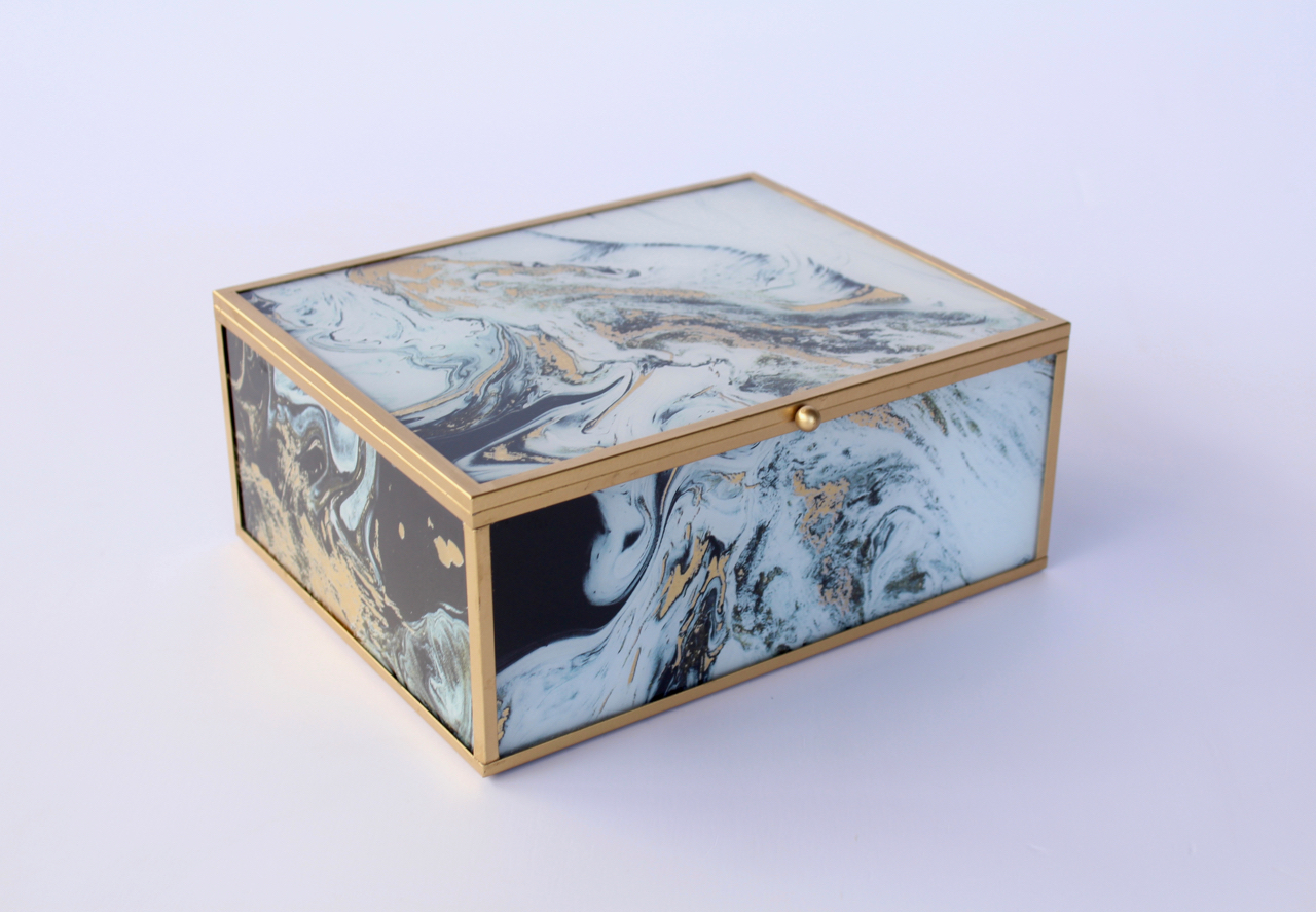 Set Of 4 Black & Gold Boxes