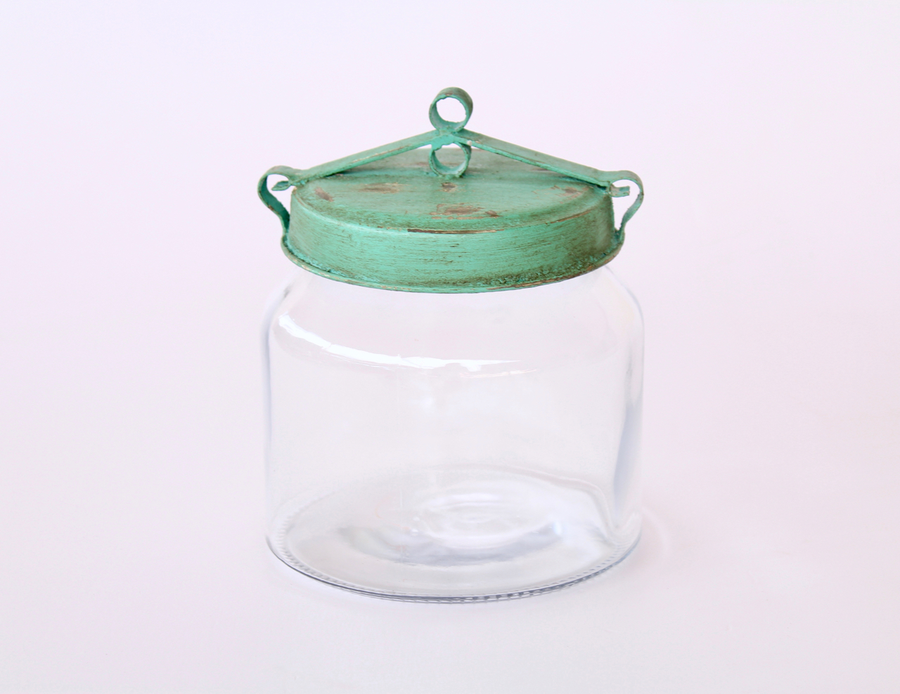 Medium Glass Jar With Turquoise Lid