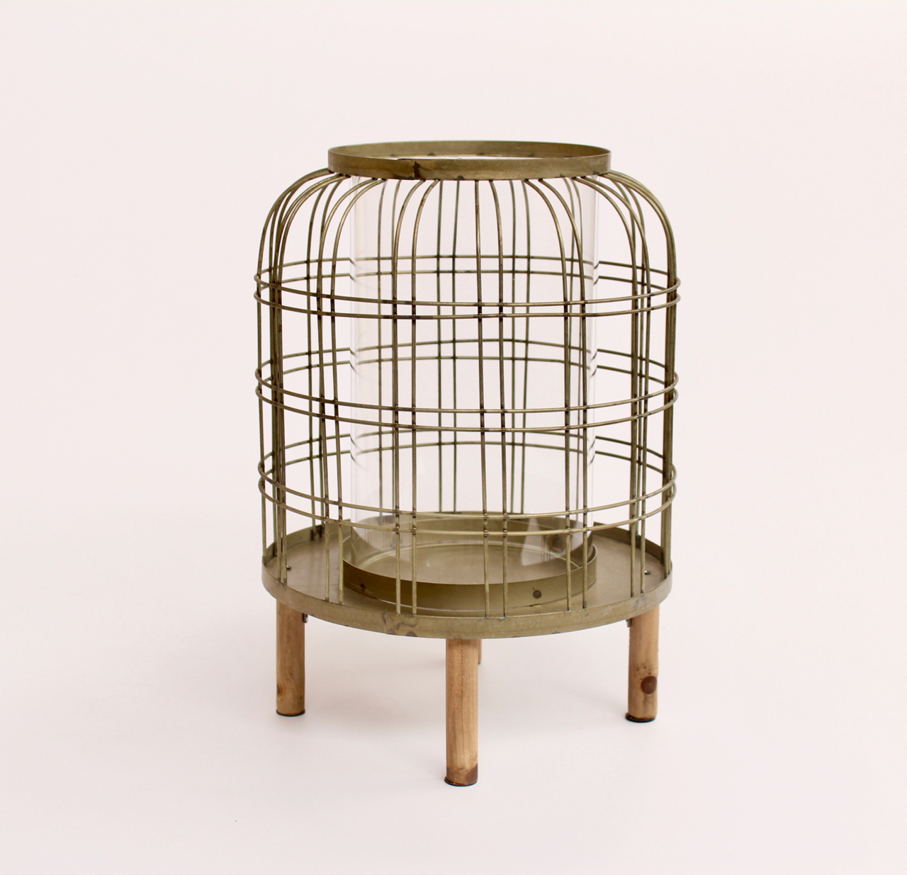 Metal Lantern Bamboo Feet
