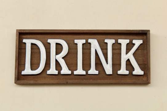Enamel Drink & Wooden Sign