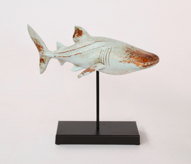 Pale Blue Shark On Stand