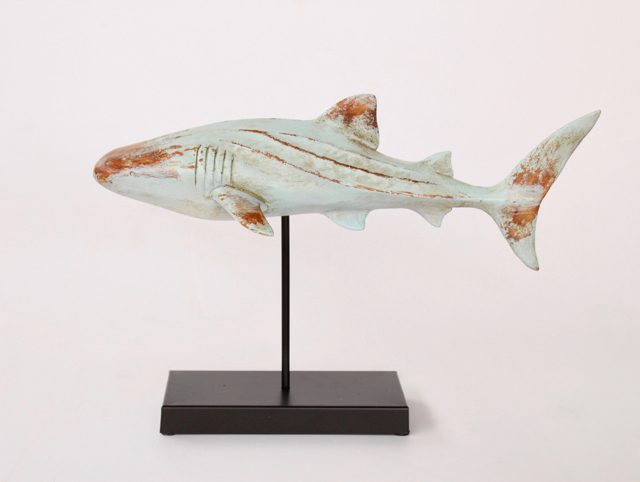 Pale Blue Shark On Stand