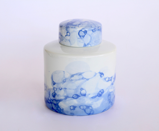 Round Blue Blob Jar