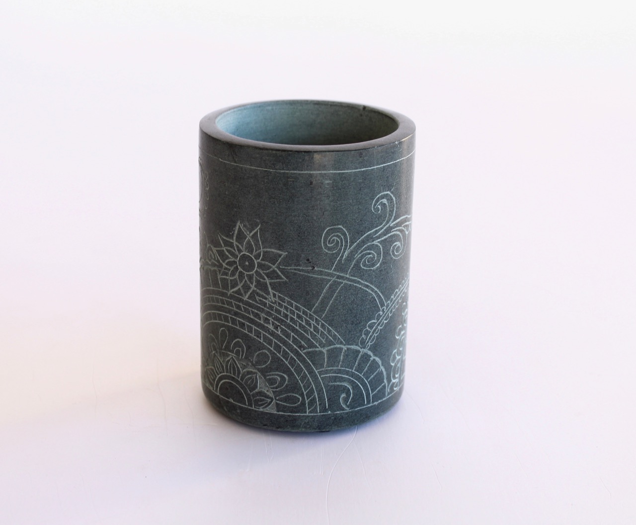 Soap Stone Engraved Jar
