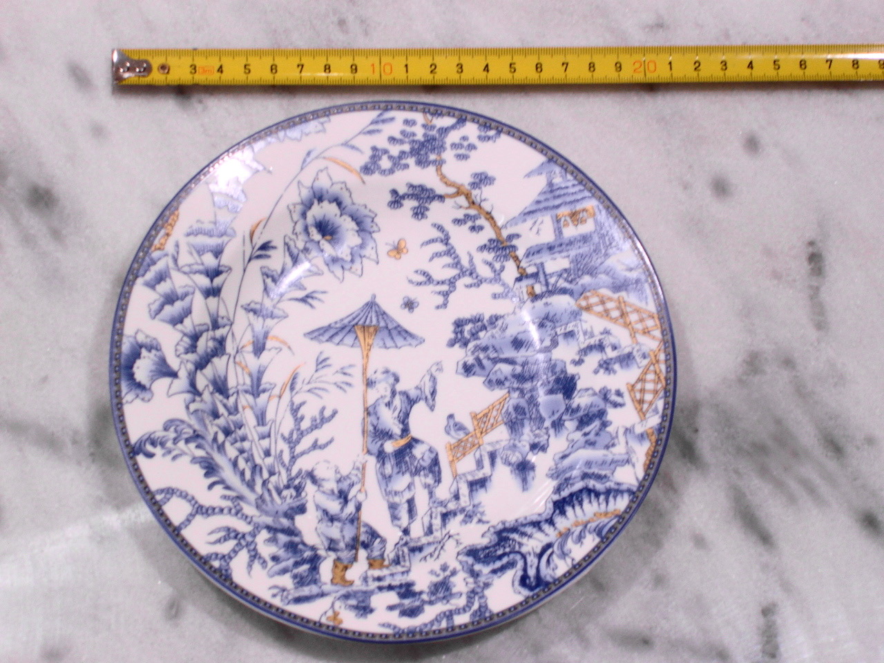 Blue Toile Bone China Soup Plate