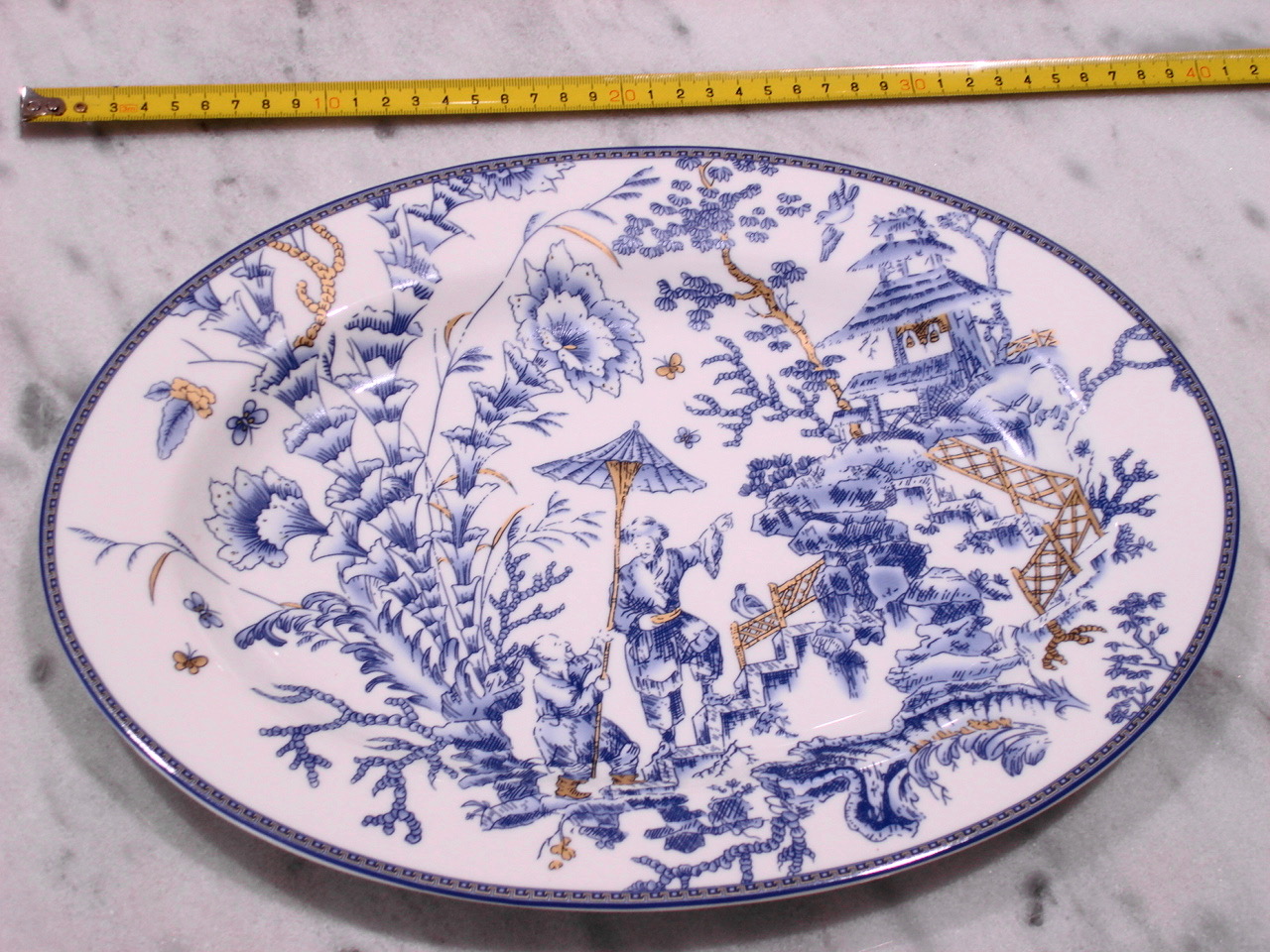 Blue Toile Bone China Oval Platter
