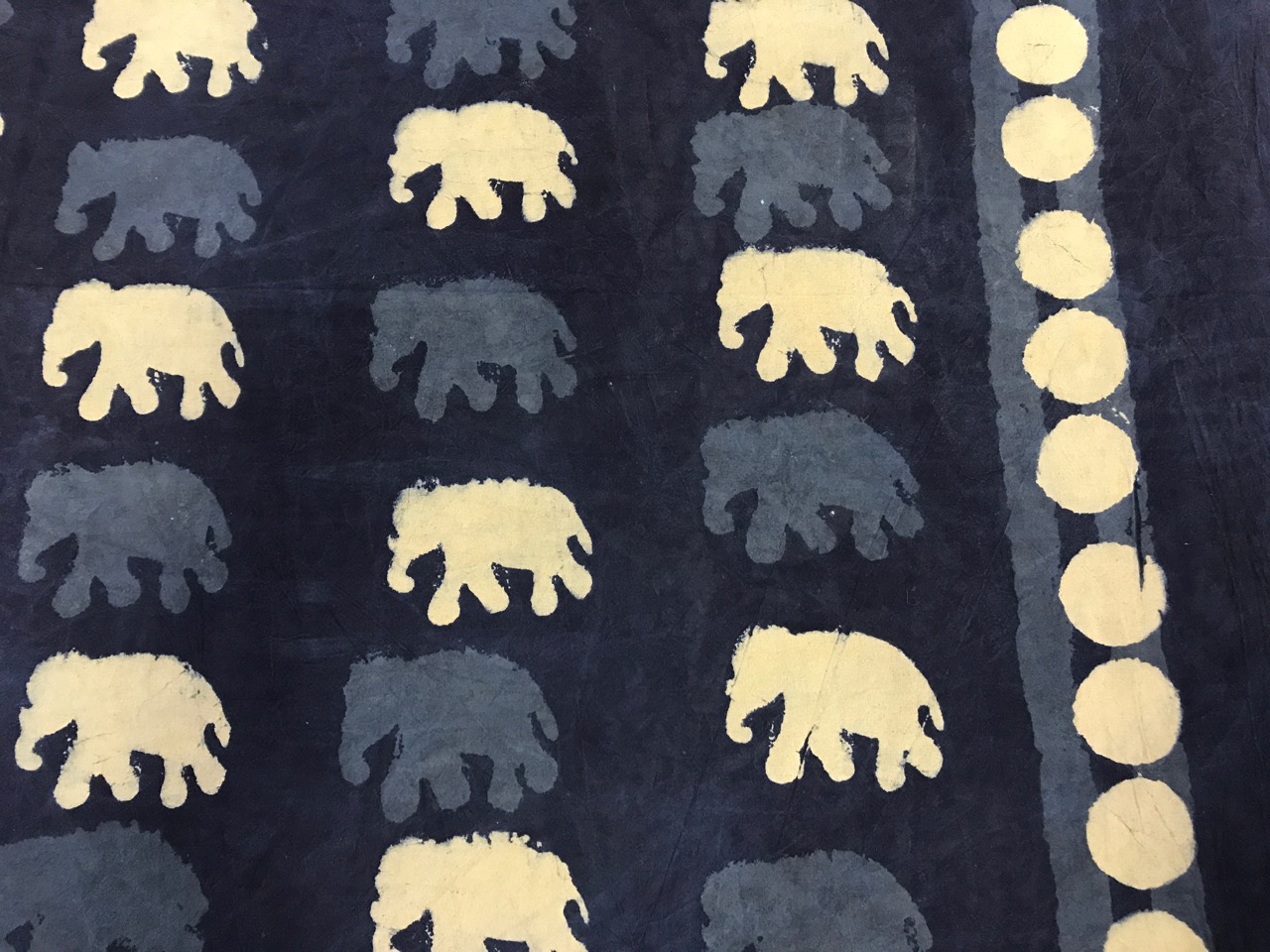 Navy & White Elephants Table Cloth