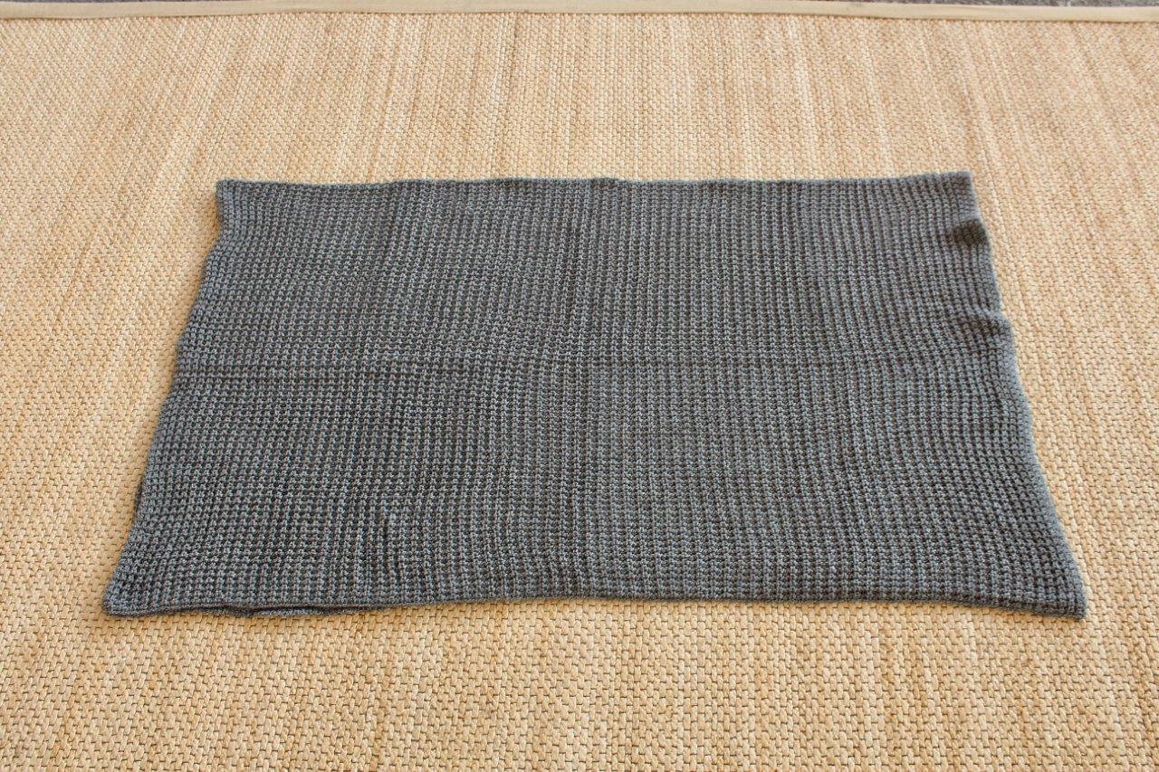 Moss Stitch Charcoal Knitted Throw