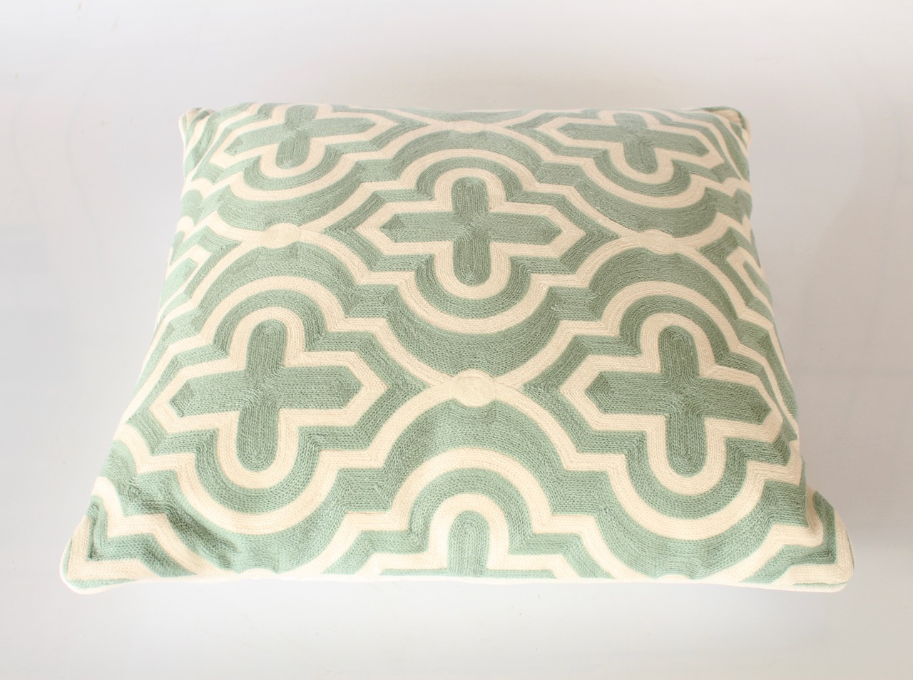 Duck Egg Blue Crosses Cushion With Inner