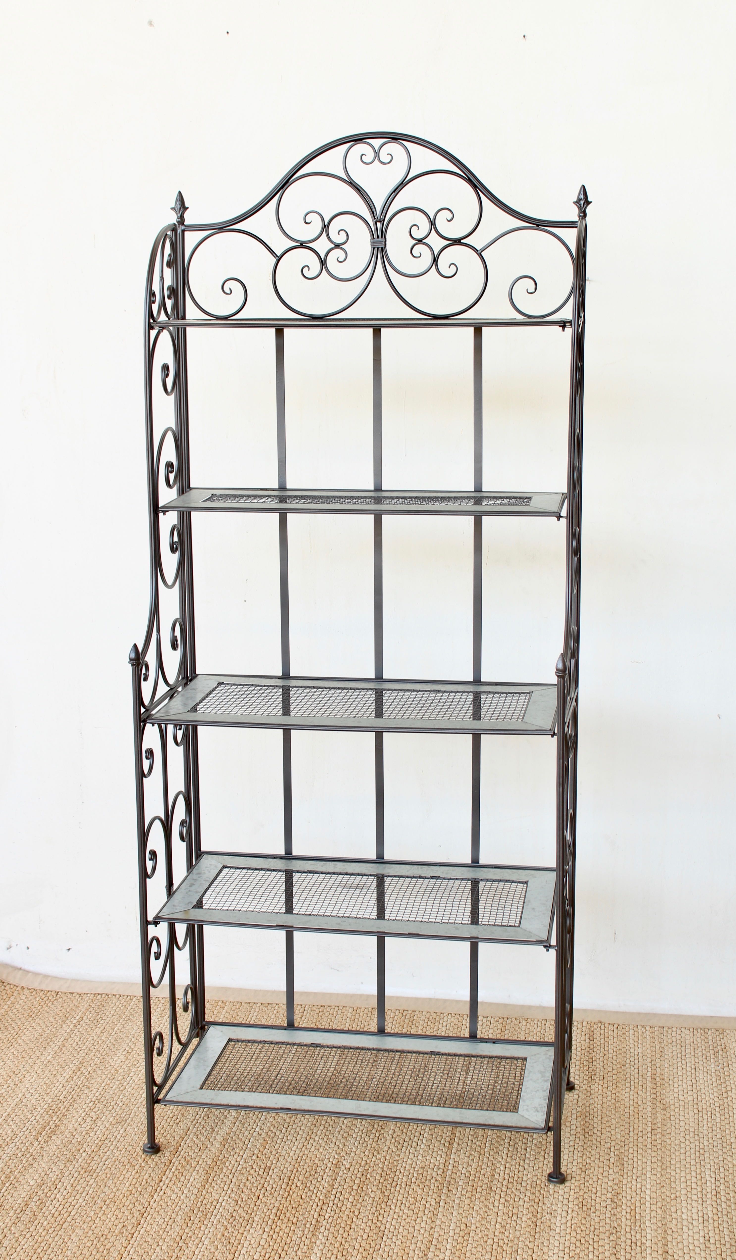 5 TIER BAKERS SHELF WITH MESH SHELVES  186X76X39CM