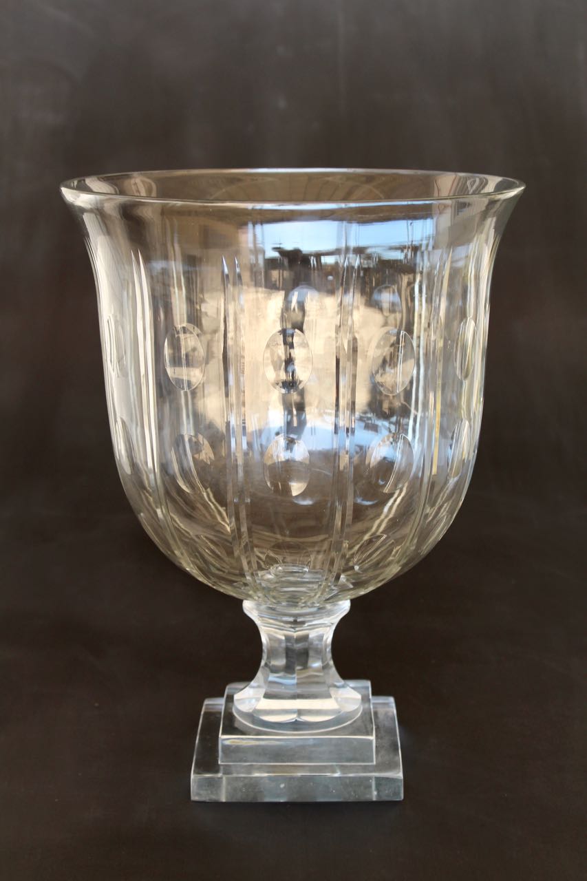 Glass Candle Holder On Foot
