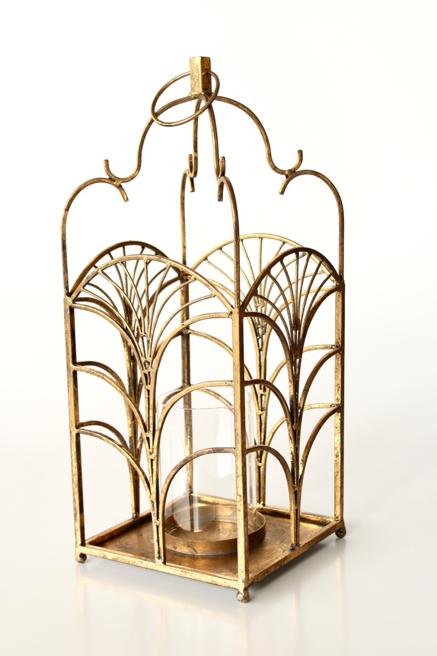 Gold Fan Shaped Candle Holder