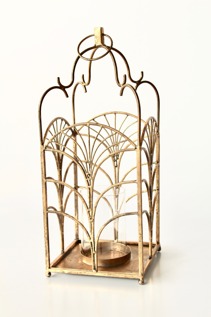 Gold Fan Shaped Candle Holder