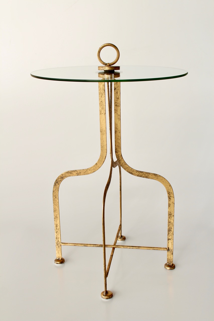 Round Glass & Metal Table