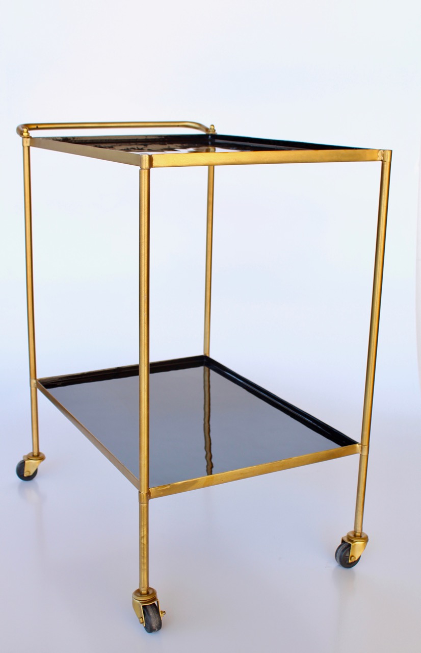 Black Enamel & Brass Trolley