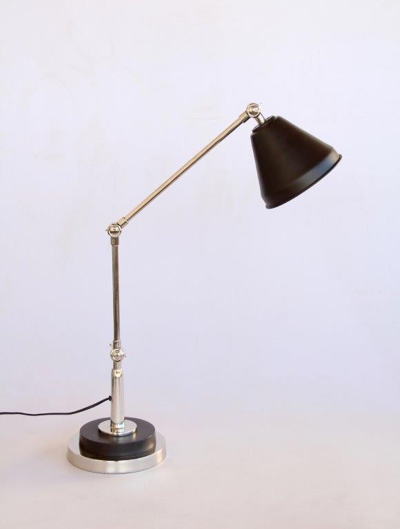 Matt Black & Silver Table Lamp