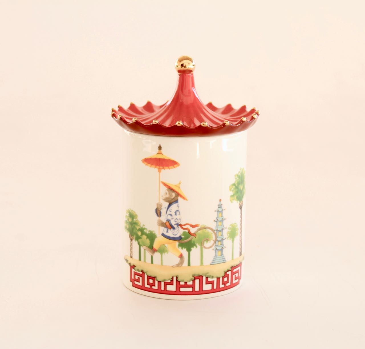 Red Chinese Ceramic Holder